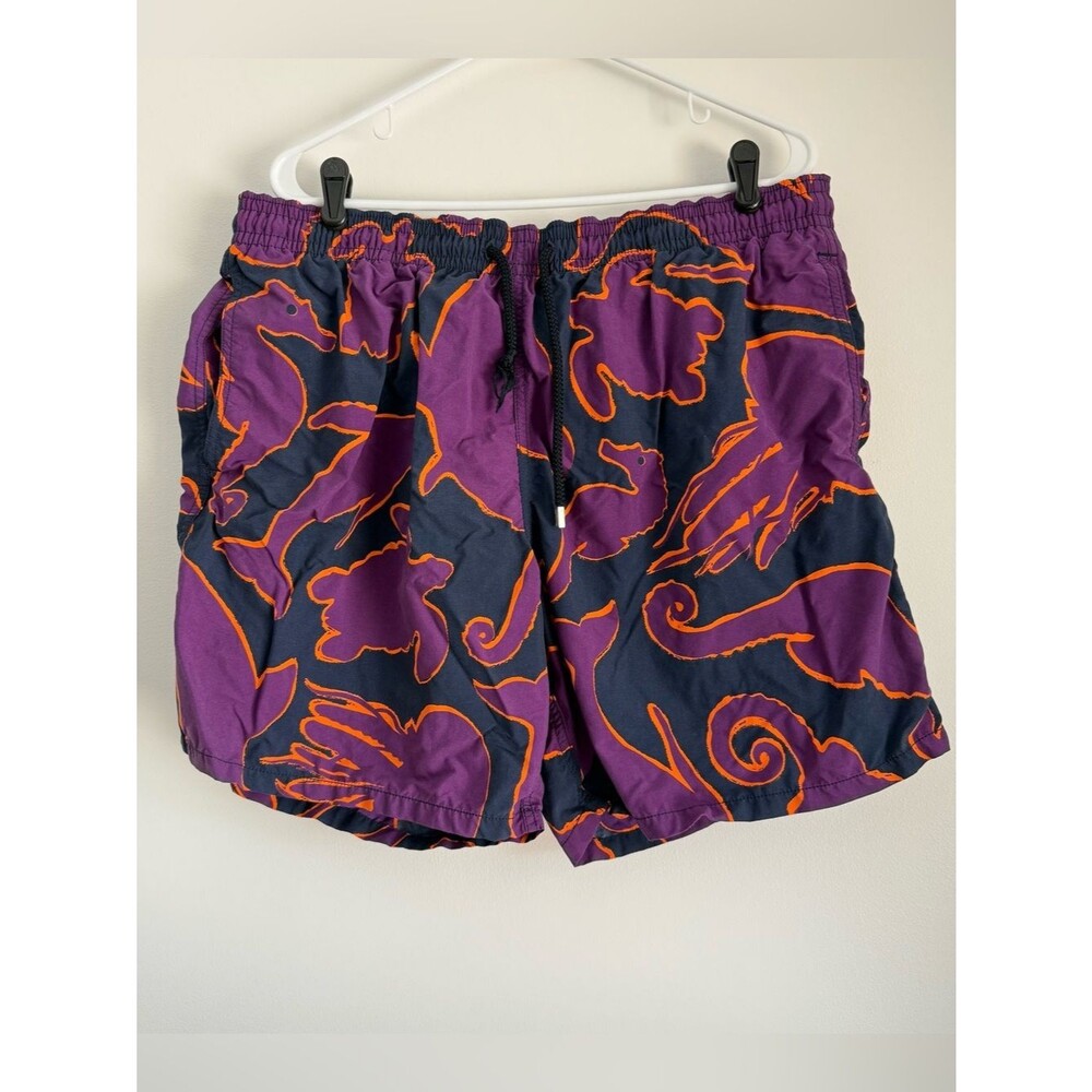 Vilebrequin Black with Stylized Dolphins Jellyfish Turtles Purple Orange XXXL